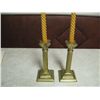 Image 1 : 2220 - A pair of 18th century style brass candlesticks