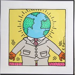 Keith Haring, Global Man, Signed Serigraph