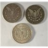 Image 2 : ( 3 ) THREE NICE CIRCULATED MORGAN SILVER DOLLARS