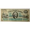 Image 1 : 1872 REVENUE BOND SCRIP  $50 STATE of SOUTH CAROLINA CU  est $100-$110