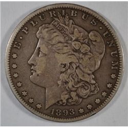 1893-S MORGAN DOLLAR FINE, ORIGINAL, NICE!