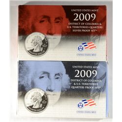 2009 CLAD AND SILVER D.C. AND TERRITORIES PROOF SETS