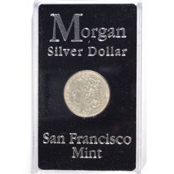 1881-S MORGAN SILVER DOLLAR, PACKAGED IN  PLASTIC HOLDER