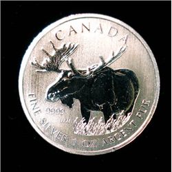 2012 CANADIAN MOOSE FROM THE WILDLIFE SERIES BU 1 OUNCE .999 SILVER COIN