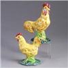 Image 1 : STANGL yellow Rooster (#3445) and Hen (#3446). Marked. Taller: 9" Est.  200 - 300