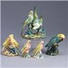 Image 1 : Five STANGL birds; two single Lovebirds (#3400), a pair of Lovebirds (#344D), a Paroquet (#3449), an