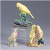 Image 1 : Three STANGL birds; a single Love Bird (#3400), a pair of Love Birds (#3404D), and a yellow Canary (