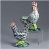Image 1 : Two STANGL birds; a gray hen (#3446) and a rooster (#3445). Taller: 9" Est.  300 - 400