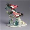 Image 1 : A pair of STANGL White Wing Crossbills (#3754D) in a pink glossy glaze. Marked. 9" Est.  250 - 400