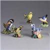 Image 1 : Five STANGL pieces; a yellow Warbler (#3850), a Chestnut-backed Chickadee (#3811), a Red-breasted Nu