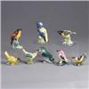 Image 1 : Eight STANGL pieces; a Chat (#3590), a single Oriole (#3402S), a Bobolick (#3595), a single Kingfish