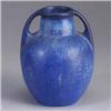 Image 1 : Fine FULPER bulbous vase covered in a rich blue crystalline flambe glaze. 1/4" grinding chip. 7 3/4"