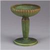 Image 1 : ROOKWOOD Production footed dish, 1905, in an amber to green glaze. 1/2" tight line to interior rim,