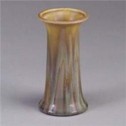 CLIFTON corseted Crystal Patina vase. Etched mark. 6" x 3" Est.  150 - 250