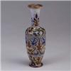 Image 1 : ROYAL DOULTON vase with stylized enameled design. Impressed ROYAL DOULTON/etched EDL-SOG-T-AG. 10 1/