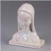 Image 1 : MOUNTAINSIDE POTTERY bust of a woman covered in an ivory glaze. Minute nick to base. Etched mark. 8