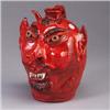 Image 1 : ALBERT HODGE devil's face jug with terra cotta eyes. Hand signed Albert Hodge on reverse 11 times, s
