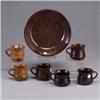 Image 1 : Seven NORTH CAROLINA pieces; six TODDY HALL POTTERY mugs (rim chips to three), and a BEN OWEN pie pl