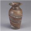 Image 1 : NILOAK Mission Ware vase of brown, blue, and cream scroddled clays. Stamped NILOAK. 8" x 4 1/4" Est.