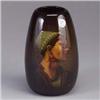 Image 1 : Fine ROSEVILLE Rozane Royal Dark tear-shaped vase, beautifully painted by H. Dunlavy with a Turkish