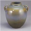 Image 1 : ROSEVILLE trial glaze two-handled bulbous vase covered in a shaded blue, green and ochre matte glaze
