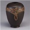 Image 1 : ROSEVILLE brown Rosecraft Vintage bulbous vase. RV ink mark. 10 1/2" x 7" Est.  500 - 600