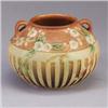Image 1 : ROSEVILLE brown Cherry Blossom bulbous vase. Unmarked. 5" x 6 1/2" Est.  250 - 350