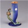 Image 1 : ROSEVILLE blue Pine Cone bud vase. Foil label. 7 1/2" x 4" Est.  350 - 450