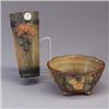 Image 1 : Two WELLER pieces; one Woodrose wall pocket and one Woodcraft bowl with squirrels. Several small chi