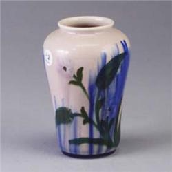 ROOKWOOD porcelain pink bulbous vase by Margaret McDonald, 1938, painted with blossoms and leaves. F