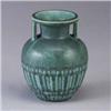 Image 1 : ROOKWOOD Production bulbous vase, 1937, with geometric design near base. Flame mark/6625. 5 1/2" x 4