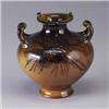 Image 1 : ROOKWOOD Standard Glaze vase by Sara Sax, 1888, painted with pine cones. Chip and line to rim. Flame