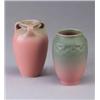 Image 1 : Two ROOKWOOD Production pieces a three-handled vase, 1926, and vase, 1924, both with shaded pink and