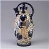 Image 1 : AMPHORA (Czech) pitcher with Egyptian revival motif in polychrome on stippled matte ground. Line thr