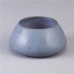 MARBLEHEAD squat cabinet vase covered in a gray blue matte glaze. Impressed ship mark. 2" Est.  200