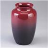 Image 1 : NORTH DAKOTA SCHOOL OF MINES vase with shaded raspberry to black glaze. A few shallow scratches. Sta