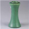 Image 1 : TECO corseted vase covered in a smooth matte green glaze with charcoaling. Stamped Teco. 7" Est.  50