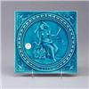Image 1 : MINTON tile, "AESTAS" with goddess figure within a circular classical band and with vestal urns at c