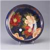 Image 1 : ROYAL DOULTON centerbowl handpainted with wild roses in orange and yellow on a mottled blue ground.
