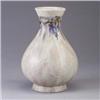 Image 1 : CRANSTON POTTERY (England) bulbous vase decorated in squeezebag with a band of stylized blue and och