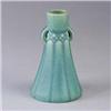 Image 1 : ROOKWOOD Production bud vase, 1910, with embossed geometric band covered in a blue-green matte glaze