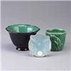 Image 1 : Three ROOKWOOD Production pieces: a small flower-shaped dish, 1914, a small vessel embossed with cal