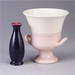 Two ROOKWOOD pieces; a production porcelain bud vase, 1920, in purple and rose, and an Art Deco urn