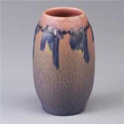 ROOKWOOD ovoid vase by C.S.Todd, 1919, with floral design at rim. X'ed 1 1/2" kiln kiss along base.