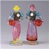 Image 1 : Two Italian glass figures, both carrying baskets of fruit. Woman in as-is condition (several breaks)