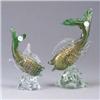 Image 1 : Two MURANO "Bullicante" glass fish figures. Some nicks to edges. Unmarked. 9" and 11" Est.  200 - 30