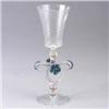 Image 1 : MURANO presentation goblet with floral design, and accented in gold. Losses to gold. Unmarked. 10" E