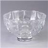 Image 1 : ORREFORS glass bowl with block cut design. Some very minor nicks. Etched mark. 8 1/4" diameter. Est.