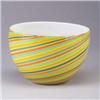 Image 1 : Italian "Canedece" glass bowl with polychrome swirled design. Unmarked. Fleck to one edge. 6 1/2" x