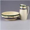 Image 1 : ROYAL DOULTON wash basin and pitcher set, both painted with a mountainous landscape. Hairline to bas